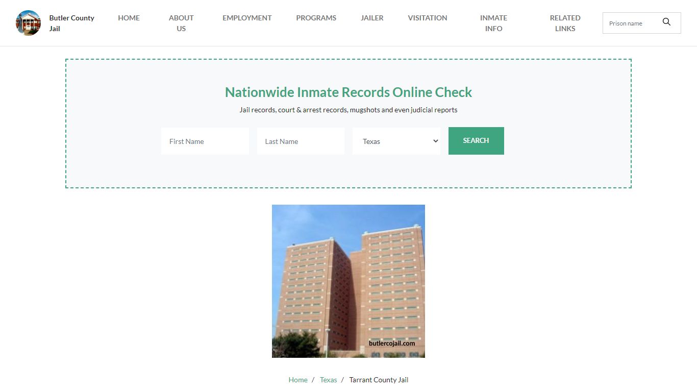 Tarrant County Jail, TX Inmate Search, Visitation Hours
